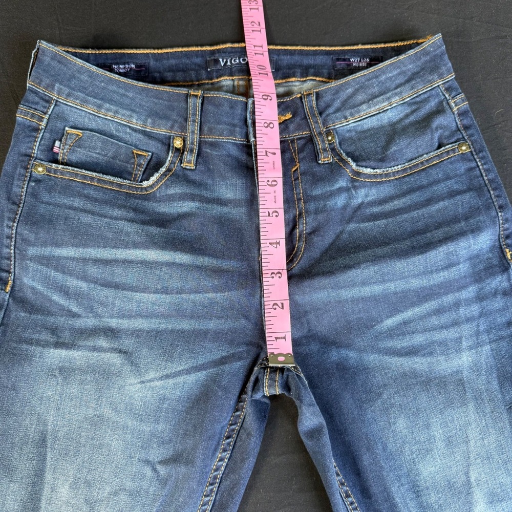 Vigoss Thompson‎ Tomboy Mid Rise Distressed Skinny Jeans Blue W27 L26 - Picture 5 of 12